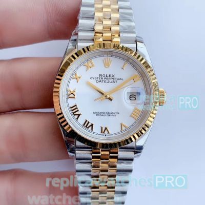 EW Factory Swiss 3235 Copy Rolex Datejust 36MM Jubilee Watch White Dial